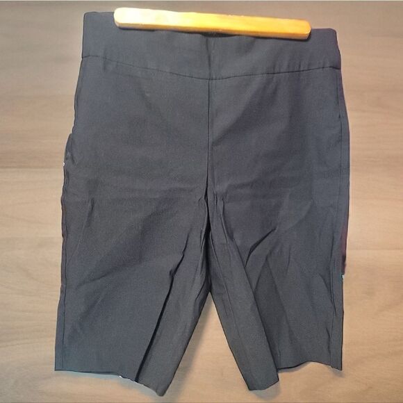 Chico Black Flat front Slip on Blk Bermuda Shorts Size 0 Short XS - Picture 1 of 7